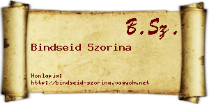 Bindseid Szorina névjegykártya